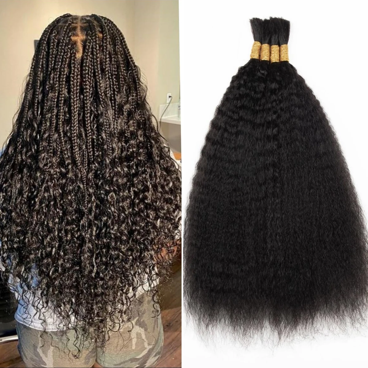 Kinky Straight Hair Bulk Braiding No Weft 100% Human Hair Boho Braids Natural Black Yaki Straight For Woman Extensions 50G/Pack
Kinky Straight Hair Bulk Braiding No Weft 100% Human Hair Boho Braids Natural Black Yaki Straight For Woman Extensions 50G/Pack