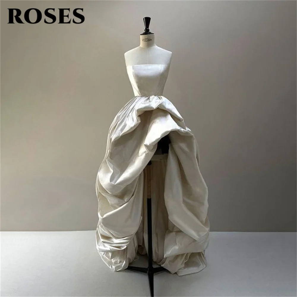 ROSES White A Line Prom Dress Strapless Tiered Celebrity Dresses Women's Evening Dress High and Low Formal Dresses Customized
ROSES White A Line Prom Dress Strapless Tiered Celebrity Dresses Women's Evening Dress High and Low Formal Dresses Customized