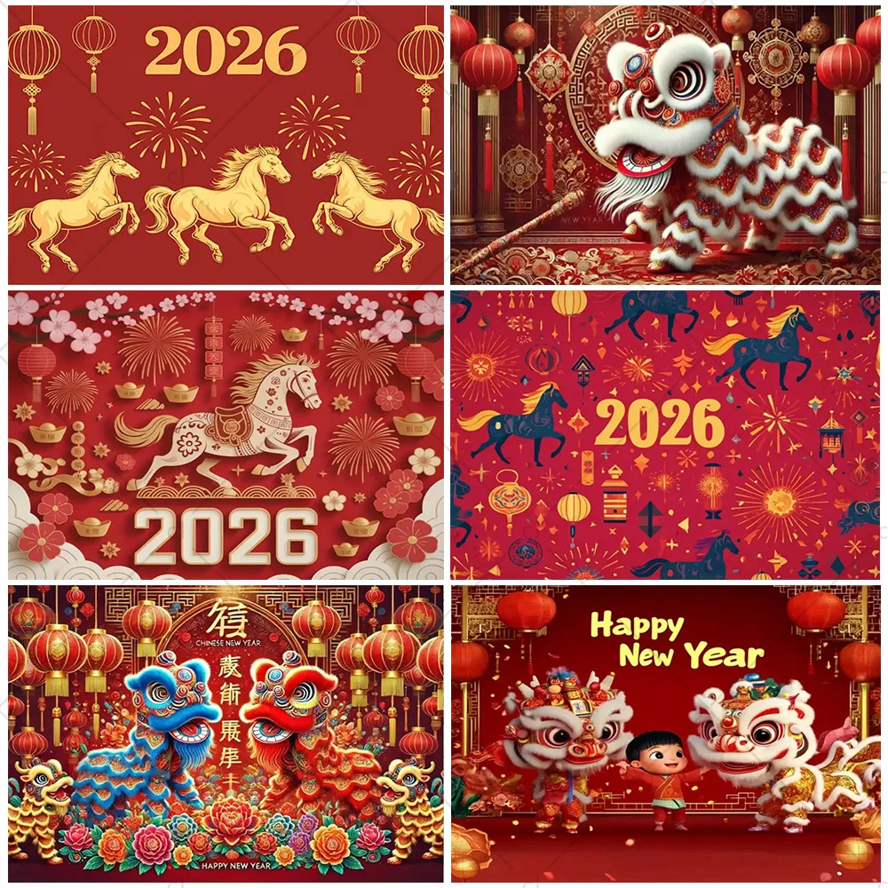 2026 Happy Chinese New Year Theme Lion Dance Red Gold Lantern Traditional backdrop Party Spring Festival Lantern Fan Background
2026 Happy Chinese New Year Theme Lion Dance Red Gold Lantern Traditional backdrop Party Spring Festival Lantern Fan Background