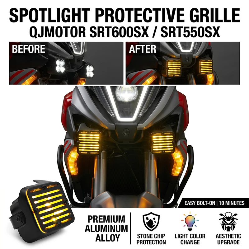 Fog Light Protector Grille Protection Cover Fit For QJMOTOR SRT600SX SRT550SX SRT600 SX SRT550 SX Spotlight protective cover
Fog Light Protector Grille Protection Cover Fit For QJMOTOR SRT600SX SRT550SX SRT600 SX SRT550 SX Spotlight protective cover