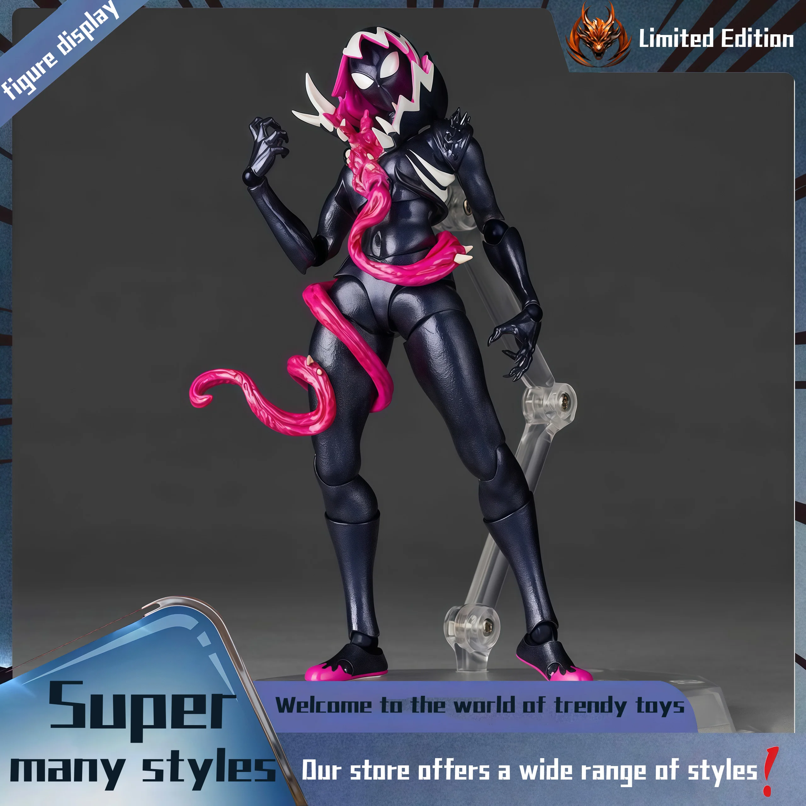 Venom GwenPeripheral figurine model table decoration, birthday gift, trendy toy scene decoration, car decoration
Venom GwenPeripheral figurine model table decoration, birthday gift, trendy toy scene decoration, car decoration
