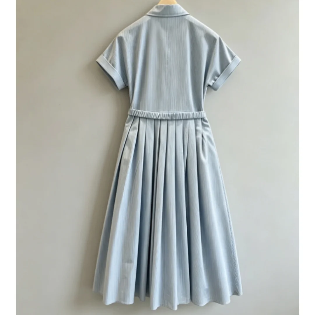 Summer New Style Women's Button-down Letter-stitched Waist Belt Short-sleeved Dress
Summer New Style Women's Button-down Letter-stitched Waist Belt Short-sleeved Dress