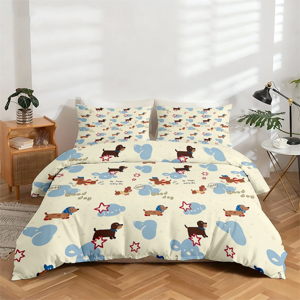 High-Definition Digital Printed Bedding Set, Super Cute Puppy Pattern Duvet Cover Set, Large Floral Print Duvet Cover Set, Includes 1 Duvet Cover + 2 Pillowcases, Suitable for Bedroom, Guest Room, Home Decoration, Polyester Fiber Duvet Cover + Pillowcase
High-Definition Digital Printed Bedding Set, Super Cute Puppy Pattern Duvet Cover Set, Large Floral Print Duvet Cover Set, Includes 1 Duvet Cover + 2 Pillowcases, Suitable for Bedroom, Guest Room, Home Decoration, Polyester Fiber Duvet Cover + Pillowcase