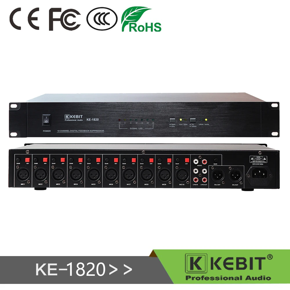 KE-1820 Performance 10 Channels Digital Audio Mixer Suppressor In and Out with Feedback
KE-1820 Performance 10 Channels Digital Audio Mixer Suppressor In and Out with Feedback