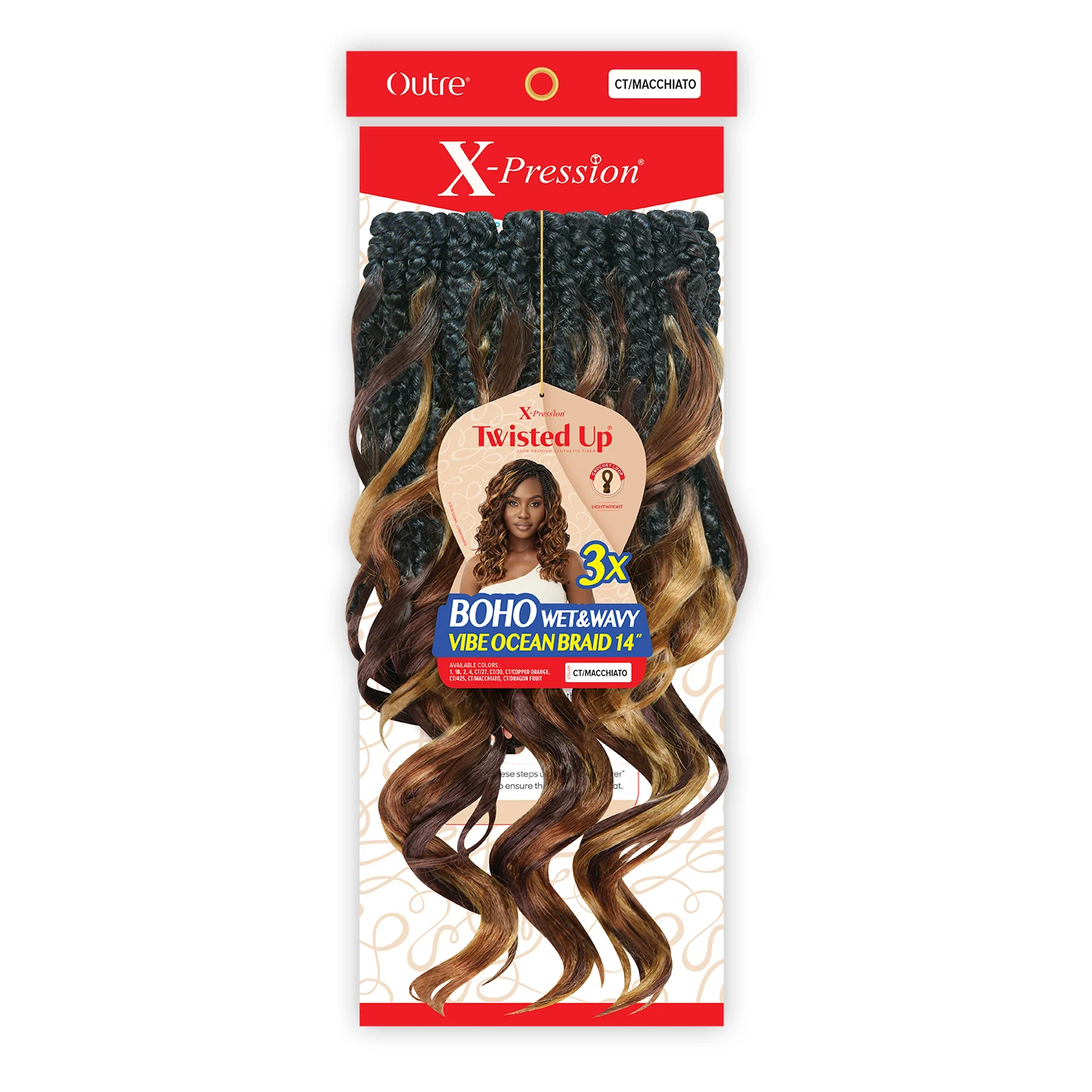 Outre Crochet Braids X-Pression Twisted Up 3X Boho Wet N Wavy Vibe Ocean Braid 14"
Outre Crochet Braids X-Pression Twisted Up 3X Boho Wet N Wavy Vibe Ocean Braid 14"