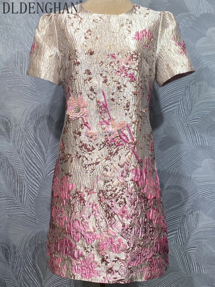 DLDENGHAN Women' Classic Style Jacquard Mini Dresses O-Neck Short Sleeves Beading Sequins Design Summer New model
DLDENGHAN Women' Classic Style Jacquard Mini Dresses O-Neck Short Sleeves Beading Sequins Design Summer New model