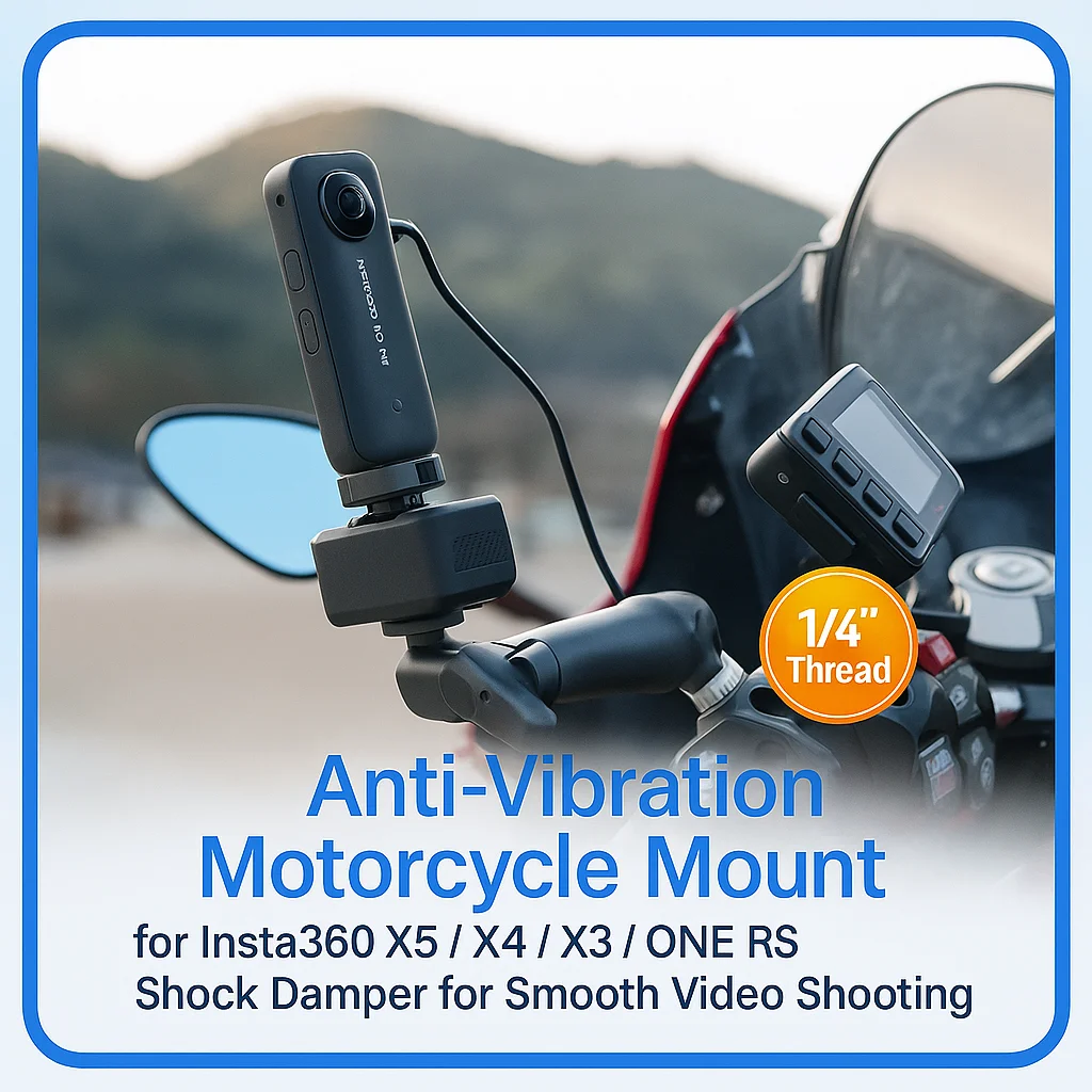 Антивибрационное крепление для мотоцикла для Insta360 X5/X4/X3/ONE RS | Амортизатор с резьбой 1/4 дюйма для плавной видеосъемки
Антивибрационное крепление для мотоцикла для Insta360 X5/X4/X3/ONE RS | Амортизатор с резьбой 1/4 дюйма для плавной видеосъемки