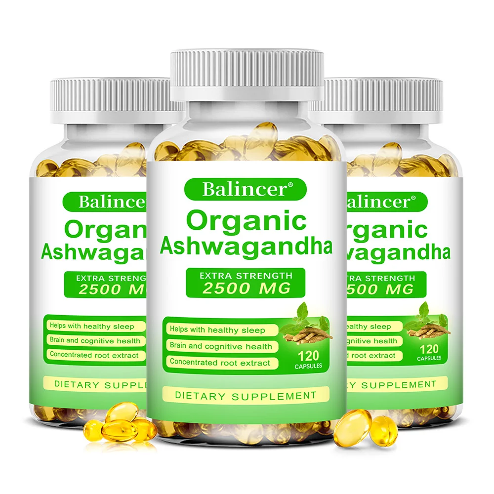Organic Ashwagandha Root Extract Capsules 2500mg, Support Daily Mood Relaxation, Sleep Quality, Energy, Focus & Brain Wellness
Organic Ashwagandha Root Extract Capsules 2500mg, Support Daily Mood Relaxation, Sleep Quality, Energy, Focus & Brain Wellness