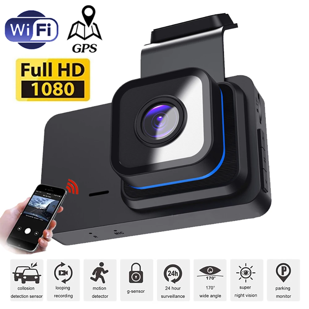 Dash Cam WiFi GPS Vehicle Camera 1080P Car Driving Video Recorder Auto Black Box Car DVR Car Accessories Night Vision Rear View
Dash Cam WiFi GPS Vehicle Camera 1080P Car Driving Video Recorder Auto Black Box Car DVR Car Accessories Night Vision Rear View