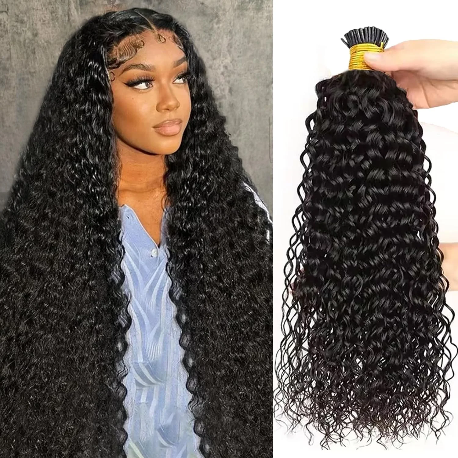 Глубокая волна, предварительно склеенные кончики, наращивание человеческих волос I Tip, наращивание волос, кусок волос # 1B Натуральный Черный Пикс Волосы 
Глубокая волна, предварительно склеенные кончики, наращивание человеческих волос I Tip, наращивание волос, кусок волос # 1B Натуральный Черный Пикс Волосы