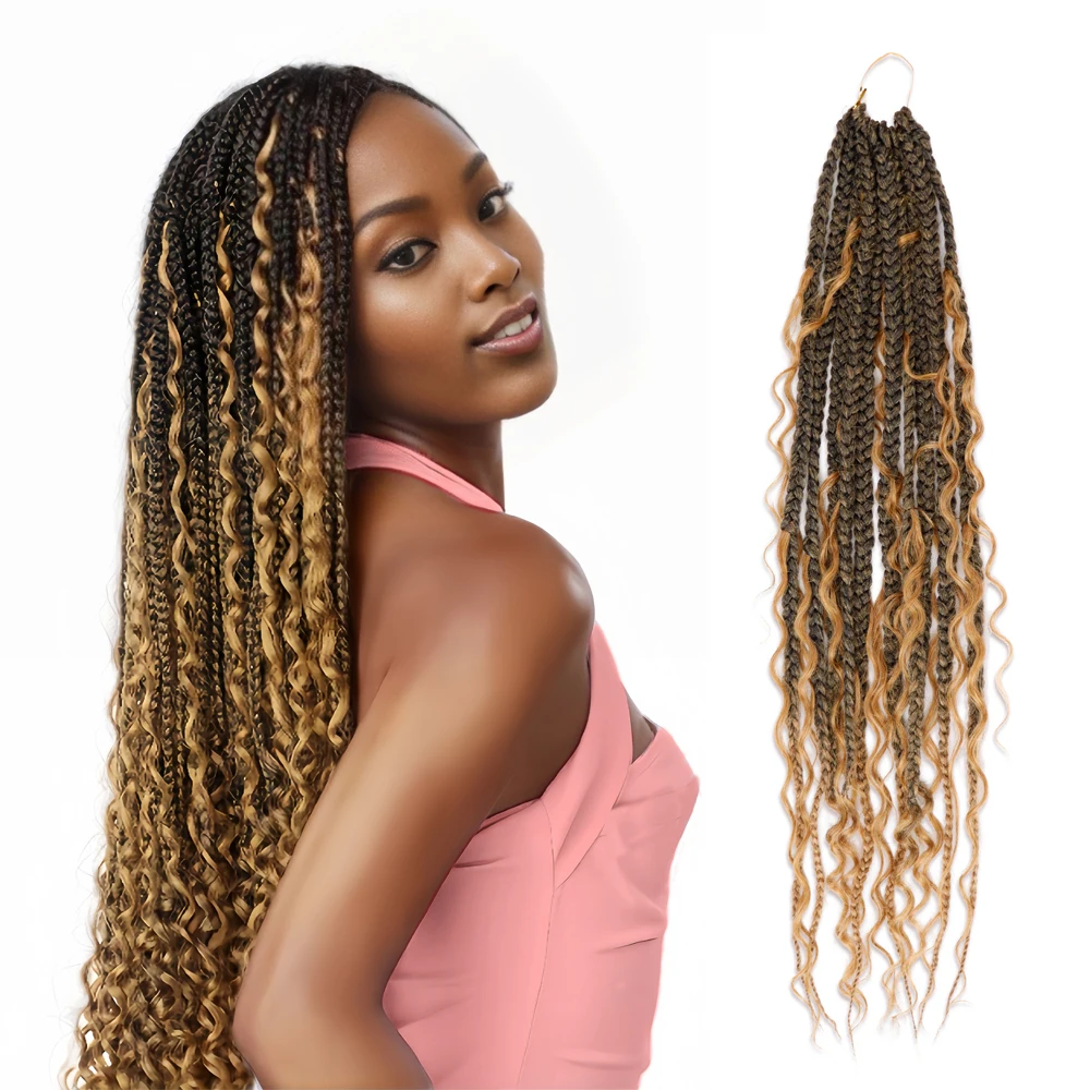 24 inch Goddess Pre Stretched Synthetic Braiding Crochet Hair for Black Women Crochet Box Braids With Pre-looped Boho Box Braids
24 inch Goddess Pre Stretched Synthetic Braiding Crochet Hair for Black Women Crochet Box Braids With Pre-looped Boho Box Braids