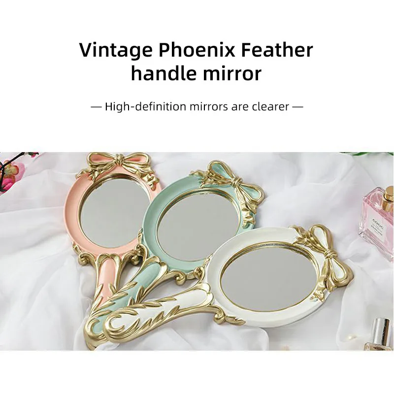 European retro phoenix feather classical princess beauty at any time with lace mirror makeup handle mirror beauty mirror
European retro phoenix feather classical princess beauty at any time with lace mirror makeup handle mirror beauty mirror