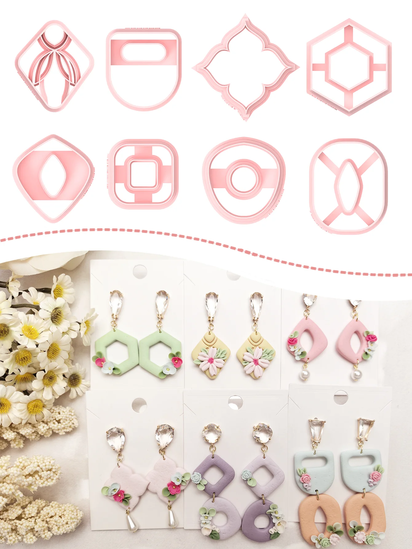 8Pcs Polygonal Simple 3D Solid Shaped Polymer Clay Molds Clay Cutting Molds Tools For DIY Earring Jewelry Ornaments Handmade
8Pcs Polygonal Simple 3D Solid Shaped Polymer Clay Molds Clay Cutting Molds Tools For DIY Earring Jewelry Ornaments Handmade