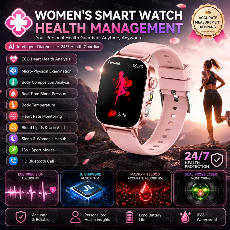 2026 New Gift Accurate ECG Smart Watches For Woman Heart Health Blood analysy Blood Lipid Blood Pressure BT Call Smart Watch man
2026 New Gift Accurate ECG Smart Watches For Woman Heart Health Blood analysy Blood Lipid Blood Pressure BT Call Smart Watch man