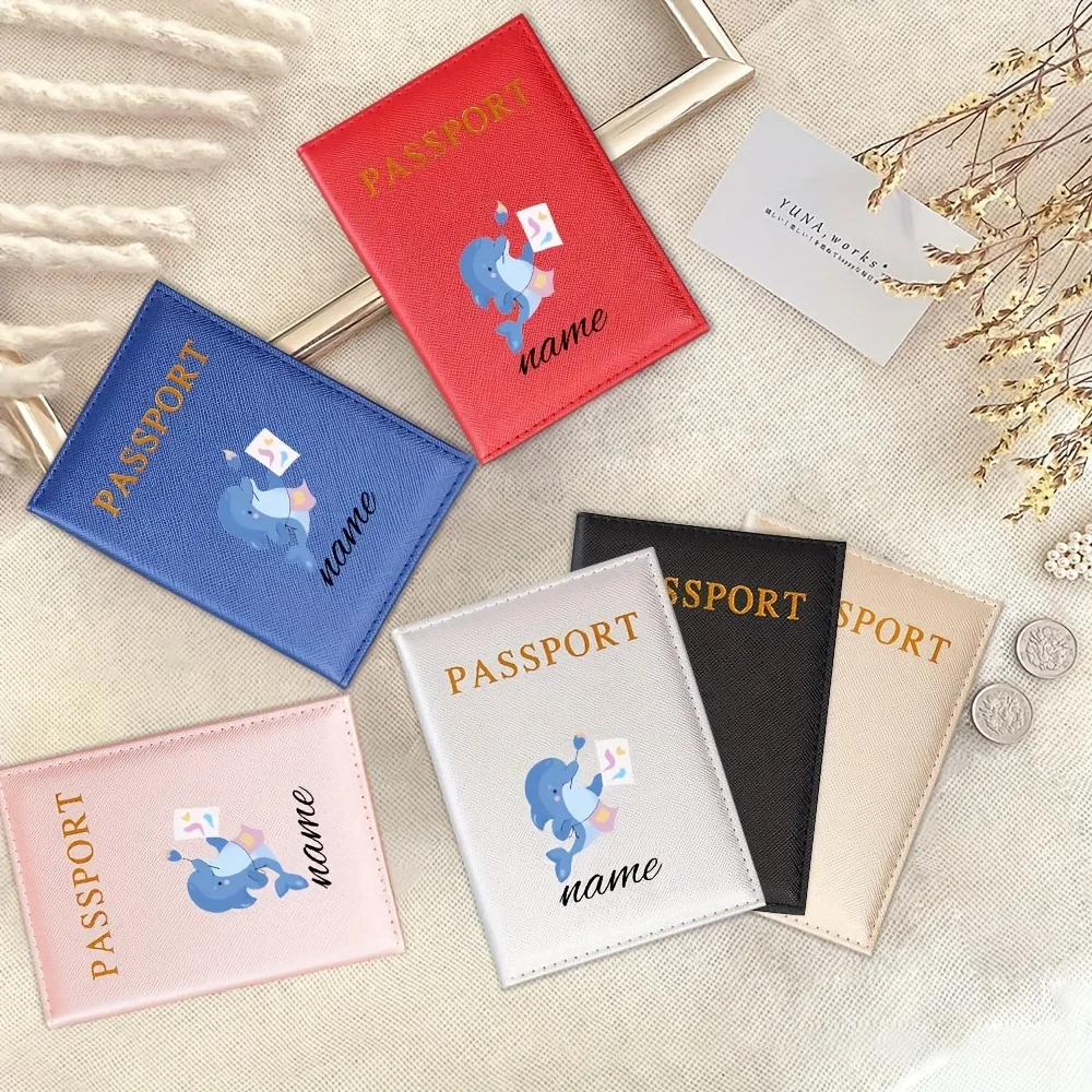 Cute Blue Dolphin Custom Name PU Passport Holder, Ultra Thin Foldable Travel ID Card Organizer
Cute Blue Dolphin Custom Name PU Passport Holder, Ultra Thin Foldable Travel ID Card Organizer