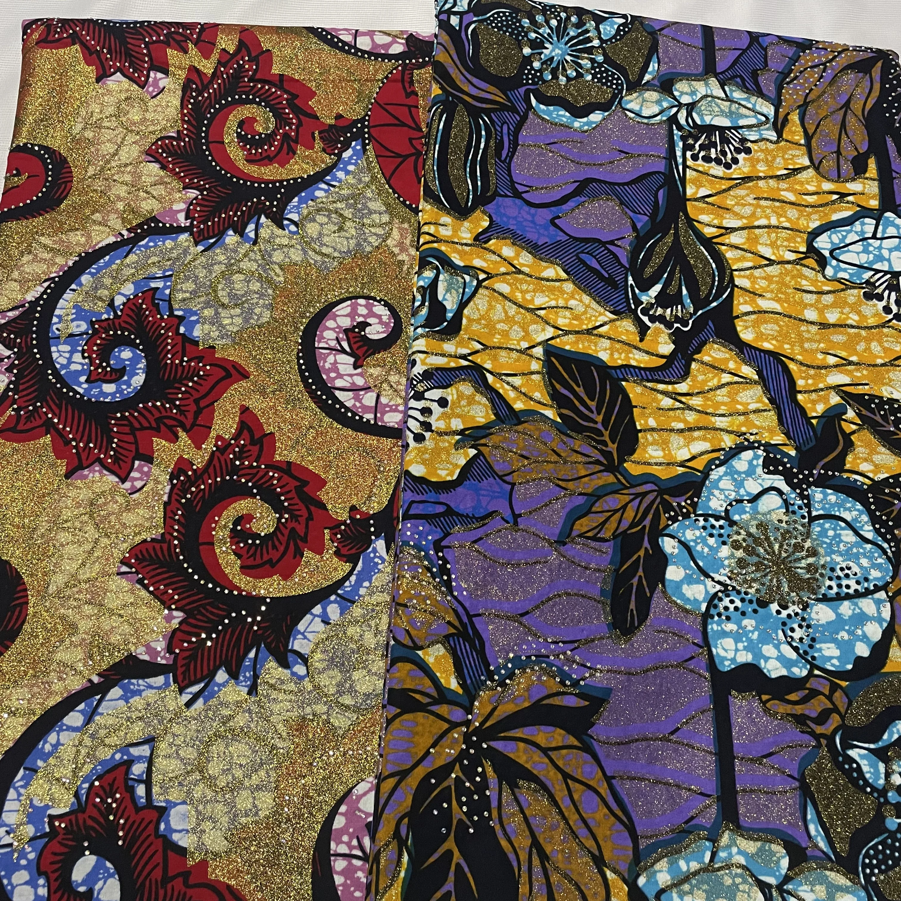 2025 African Classic High Quality Fashion Glitter Wax Golden Printed Batik Ankara Wax Fabric With Stones For Sewing Lady Dress
2025 African Classic High Quality Fashion Glitter Wax Golden Printed Batik Ankara Wax Fabric With Stones For Sewing Lady Dress