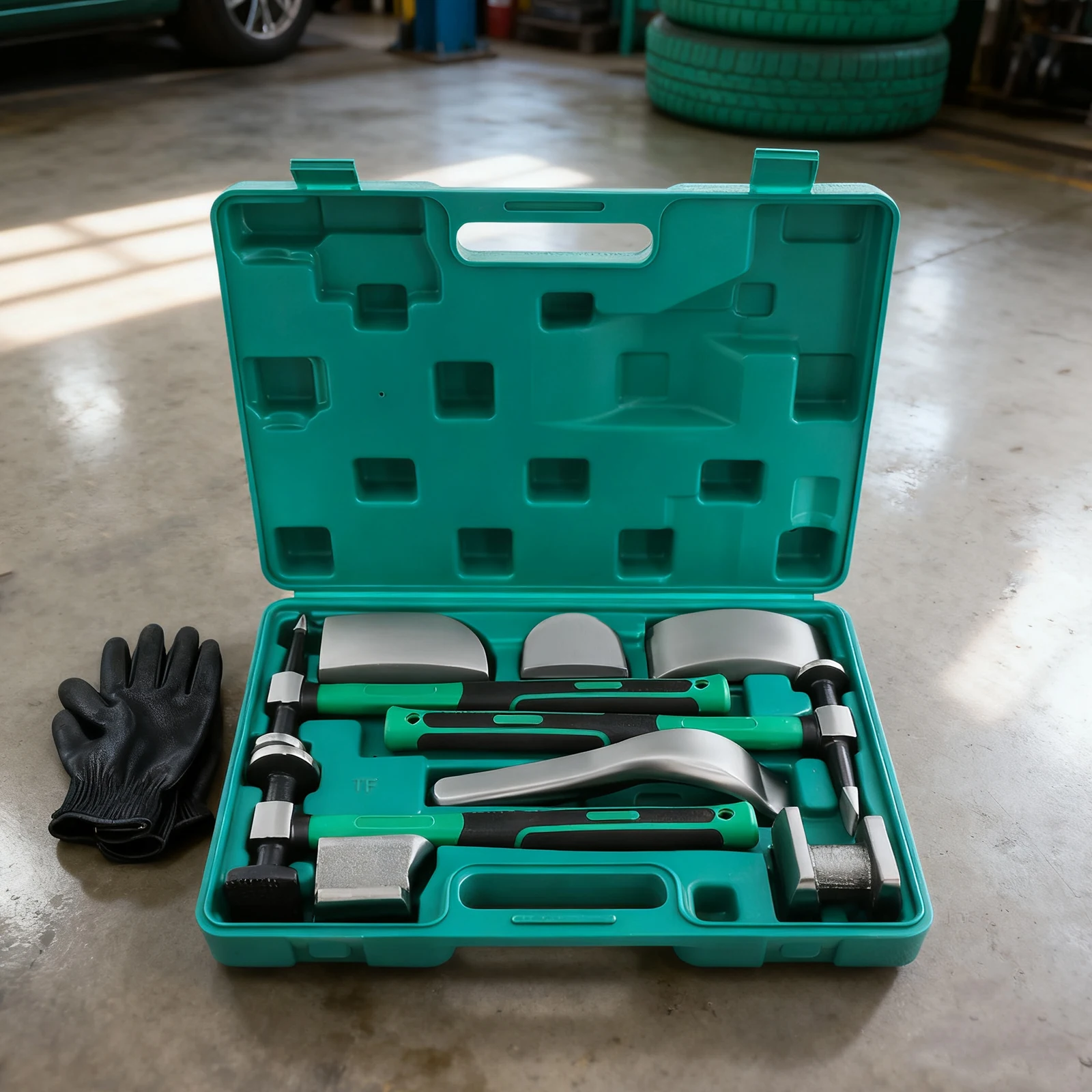 Auto Body Repair Tools 9 Piece Set Green Handle Dent Removal Kit Leverage Mechanism 45# Steel Impact Resistant Car Dent Puller
Auto Body Repair Tools 9 Piece Set Green Handle Dent Removal Kit Leverage Mechanism 45# Steel Impact Resistant Car Dent Puller