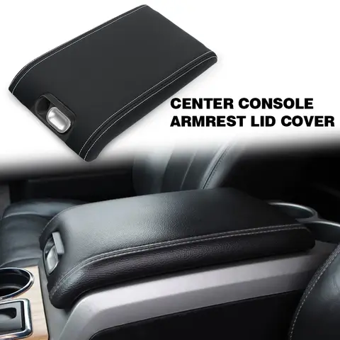 Center Console Arm Rest Lid Cover Fit for 2009-2014 Ford F150 Black 9L3Z-1506024-Cc(Black)