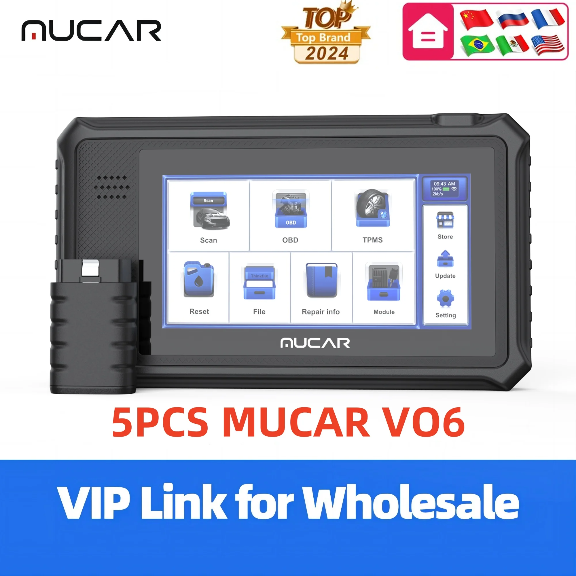 VIP 5 шт. MUCAR VO6 OBD2 диагностический инструмент сканера 28 сбросов услуги 2024 двунаправленный сканер инструмент все системы диагностика сканирования инструменты
VIP 5 шт. MUCAR VO6 OBD2 диагностический инструмент сканера 28 сбросов услуги 2024 двунаправленный сканер инструмент все системы диагностика сканирования инструменты
