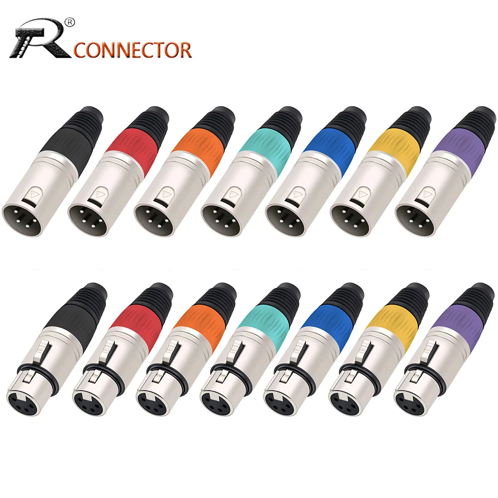 10pcs/5sets 4Pins XLR Audio Cable Connector Male+Female XLR Snake Plug Terminal MIC Wire Connectors Solder Type Socket Jack
10pcs/5sets 4Pins XLR Audio Cable Connector Male+Female XLR Snake Plug Terminal MIC Wire Connectors Solder Type Socket Jack