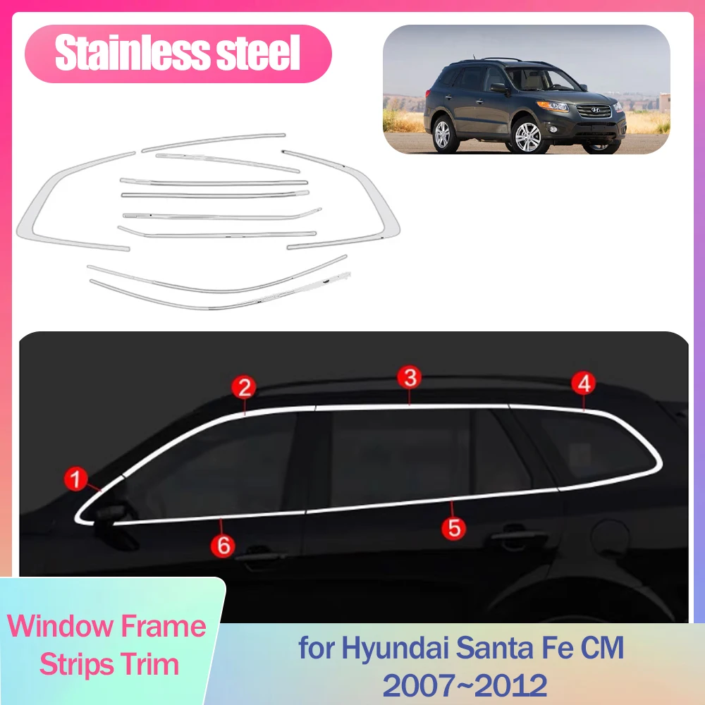 Full Window Frame Strips Trim for Hyundai Santa Fe CM 2007~2012 2008 Cover Silver Stainless Steel Sticke Styling Car Accessories
Full Window Frame Strips Trim for Hyundai Santa Fe CM 2007~2012 2008 Cover Silver Stainless Steel Sticke Styling Car Accessories
