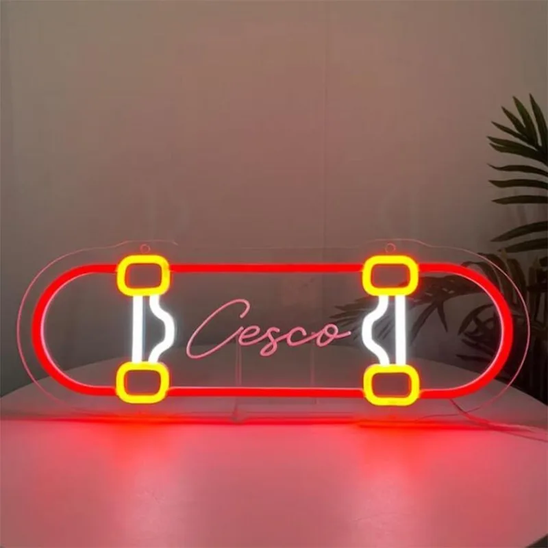 Неоновые светильники для скейтборда «Cesco» с резным декором, регулируемой яркостью, питанием от USB, настенное крепление, подходят для спальни
Неоновые светильники для скейтборда «Cesco» с резным декором, регулируемой яркостью, питанием от USB, настенное крепление, подходят для спальни