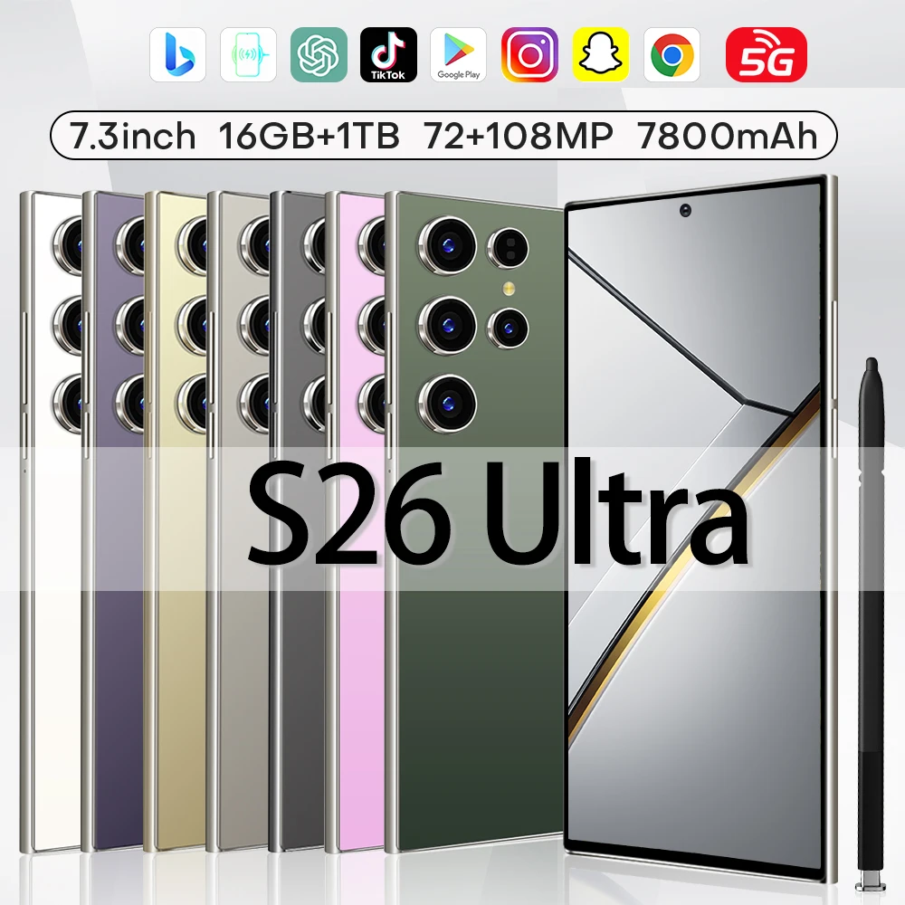 2025 Original S25 Ultra Smartphone 7.3 ” Full Screen 5G Cell Phone 2TB 7800mAh Mobile Phones 108MP Global Version Celulares
2025 Original S25 Ultra Smartphone 7.3 ” Full Screen 5G Cell Phone 2TB 7800mAh Mobile Phones 108MP Global Version Celulares