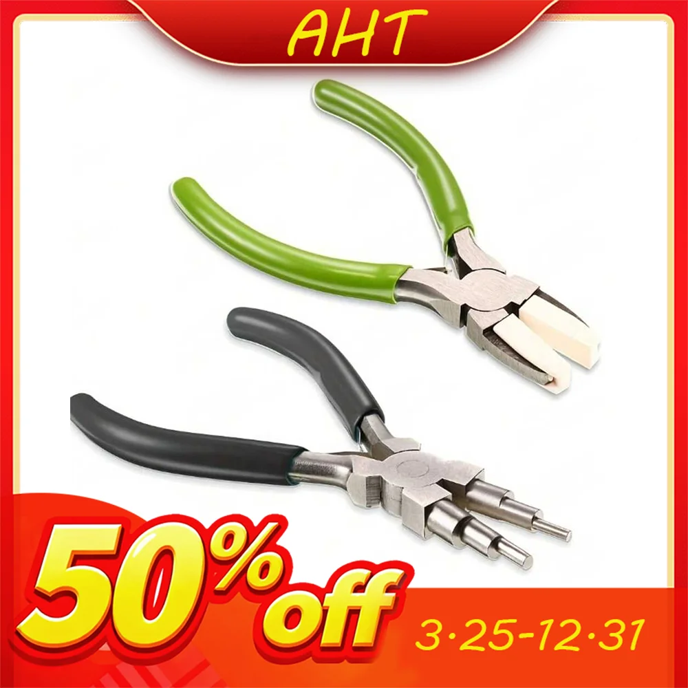 AHT 6-Step Bail Making Pliers, 3-10mm Multi-Size Wire Looping Forming Tool for Jewelry Making, Stainless Steel Ergonomic Grips,
AHT 6-Step Bail Making Pliers, 3-10mm Multi-Size Wire Looping Forming Tool for Jewelry Making, Stainless Steel Ergonomic Grips,