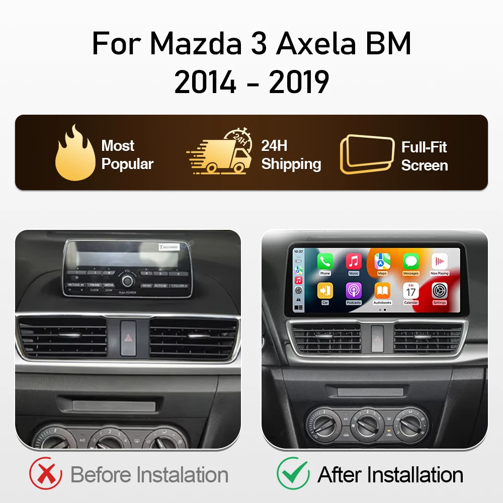 Android Auto 12.3 Inch For Mazda 3 Axela BM 2014 - 2019 Car Radio Multimedia Video Player GPS Wireless Carplay Stereo Head Unit
Android Auto 12.3 Inch For Mazda 3 Axela BM 2014 - 2019 Car Radio Multimedia Video Player GPS Wireless Carplay Stereo Head Unit