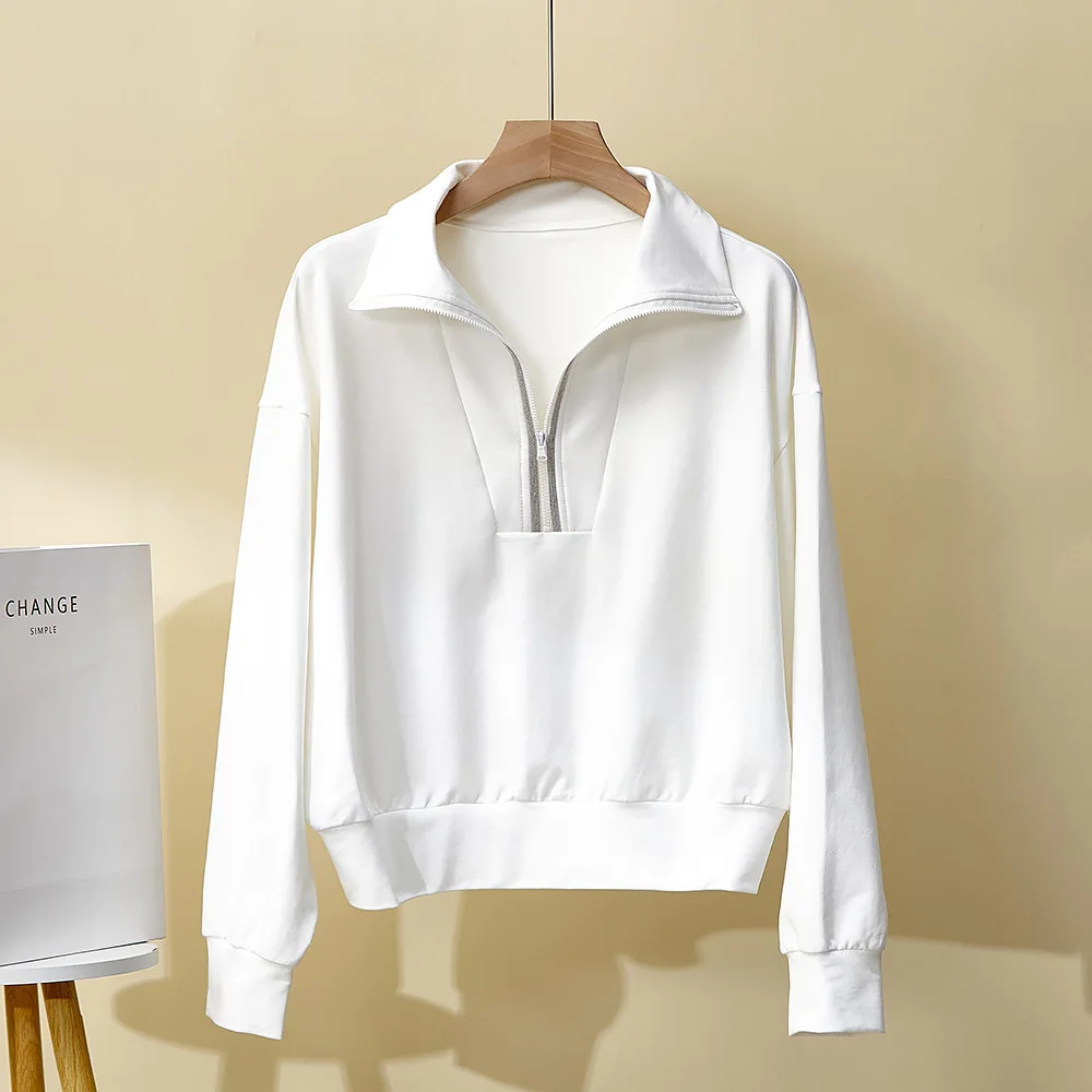 Высококачественный женский весенне-летний новый свободный повседневный спортивный хлопковый свитер с полумолнией и воротником-молнией
Высококачественный женский весенне-летний новый свободный повседневный спортивный хлопковый свитер с полумолнией и воротником-молнией