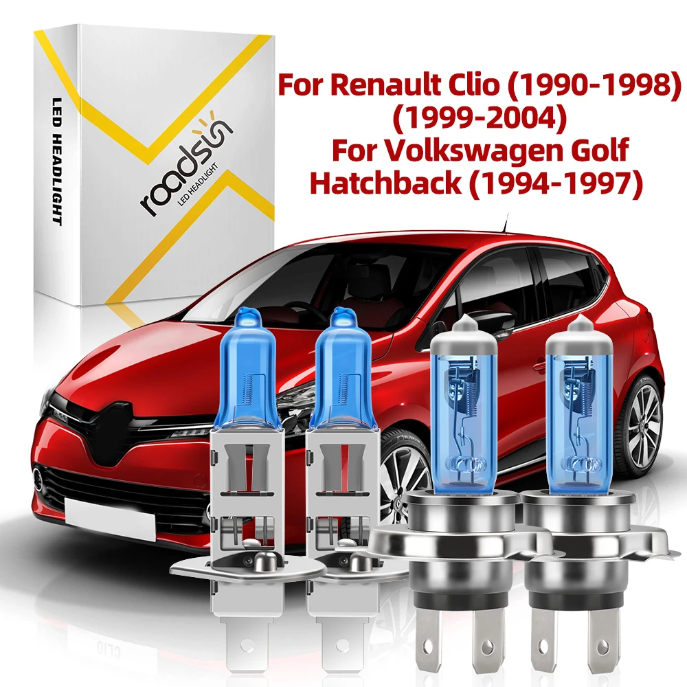 4 шт. галогенные для Renault Clio (1990-1998) (1999-2004) для Volkswagen Golf Hatchback (1994-1997) H4 Hi/Lo Beam галогенные противотуманные фары H1
4 шт. галогенные для Renault Clio (1990-1998) (1999-2004) для Volkswagen Golf Hatchback (1994-1997) H4 Hi/Lo Beam галогенные противотуманные фары H1