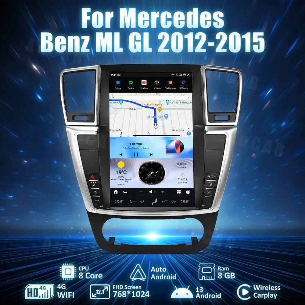 Автомобильная Мультимедийная система AuCar Tesla, Android 13, GPS-навигация для Mercedes Benz ML GL 2012-2015, 12,1 дюйма
Автомобильная Мультимедийная система AuCar Tesla, Android 13, GPS-навигация для Mercedes Benz ML GL 2012-2015, 12,1 дюйма