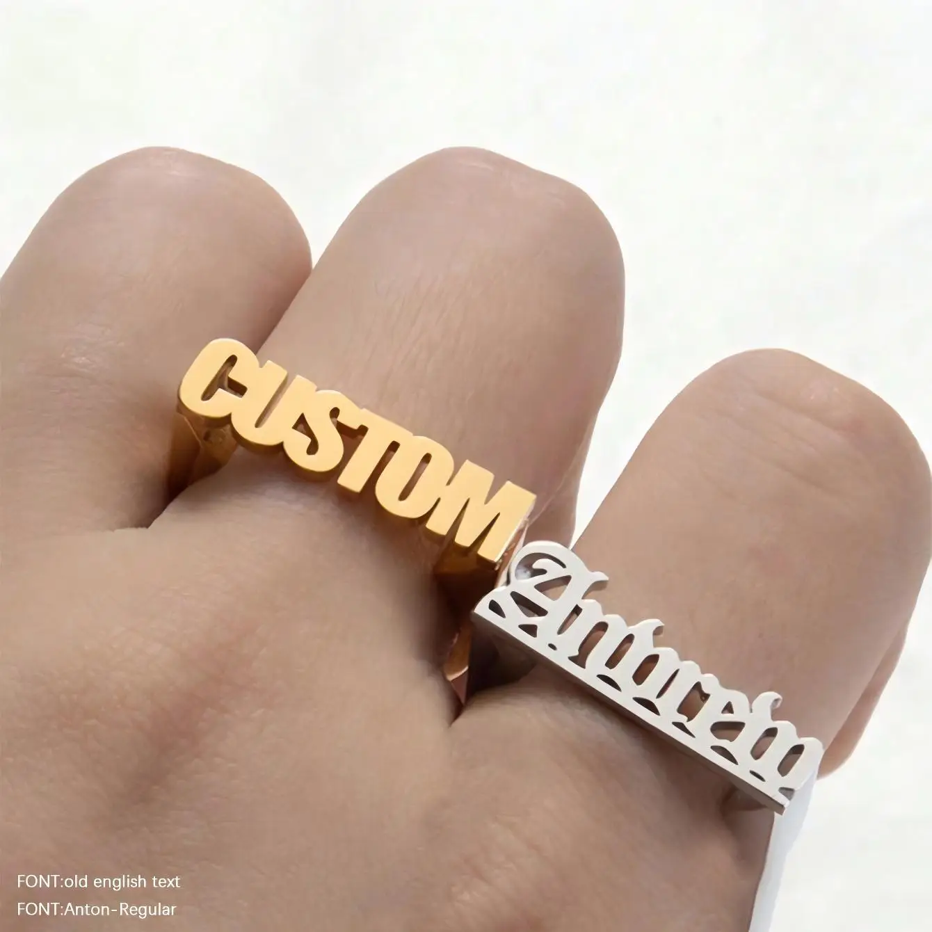 Custom Old English Name Ring Personalized Stainless Steel Jewelry For Men Women Valentine Anniversary Couple Gift
Custom Old English Name Ring Personalized Stainless Steel Jewelry For Men Women Valentine Anniversary Couple Gift