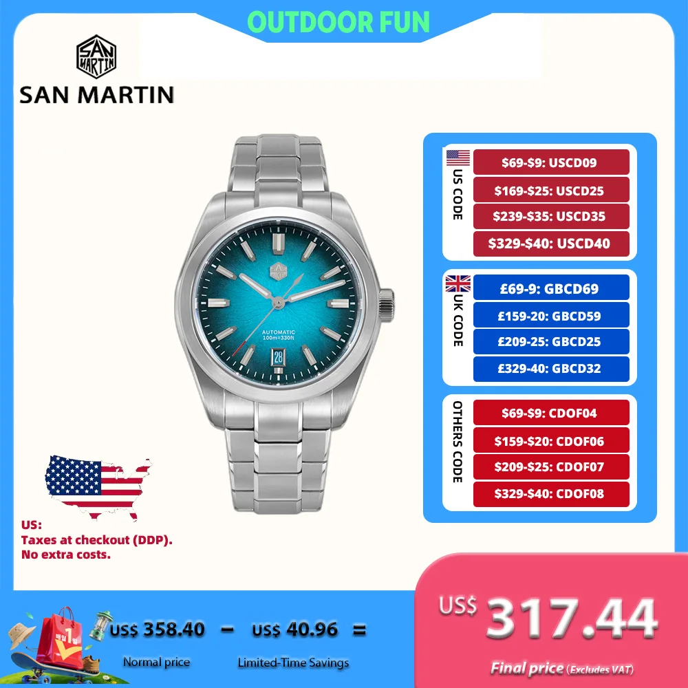 San Martin 36/39/42mm JianZhan Watches For Men GADA Miyota 9015 Automatic Wristwatch BGW-X1 Swim Waterproof Relojes SN0144GS/X/L
San Martin 36/39/42mm JianZhan Watches For Men GADA Miyota 9015 Automatic Wristwatch BGW-X1 Swim Waterproof Relojes SN0144GS/X/L
