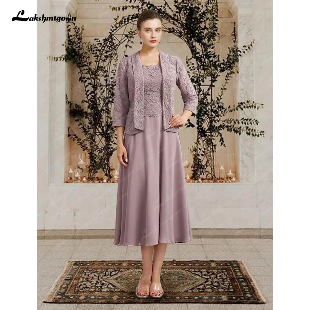 Two Piece A-Line Mother of the Bride Dress Elegant Jewel Neck Tea Length Chiffon Lace Sleeveless Wrap Included with Sequin 2023
Two Piece A-Line Mother of the Bride Dress Elegant Jewel Neck Tea Length Chiffon Lace Sleeveless Wrap Included with Sequin 2023
