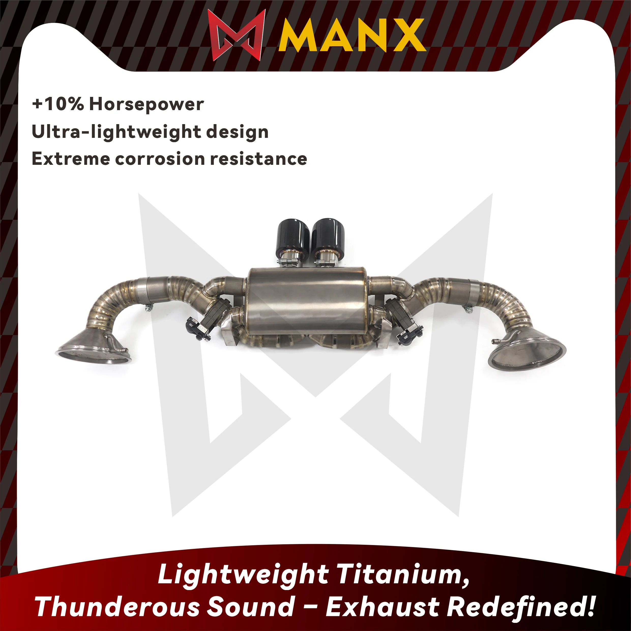 MANX Catback For Porsche 911 992 GT3 Focus On Titanium Pipe Clear Loud Sound Car Exhaust Good Heat Dissipation Primary Color
MANX Catback For Porsche 911 992 GT3 Focus On Titanium Pipe Clear Loud Sound Car Exhaust Good Heat Dissipation Primary Color