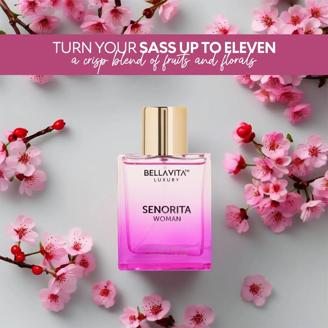 BellaVita Luxury SENORITA Perfume for Women (3.4 fl.oz) | Floral & Fruity Fragrance with Pomegranate, Mint & Musk | Notes of Yuzu and Lotus | Vegan & Cruelty-Free Womens Perfume
BellaVita Luxury SENORITA Perfume for Women (3.4 fl.oz) | Floral & Fruity Fragrance with Pomegranate, Mint & Musk | Notes of Yuzu and Lotus | Vegan & Cruelty-Free Womens Perfume