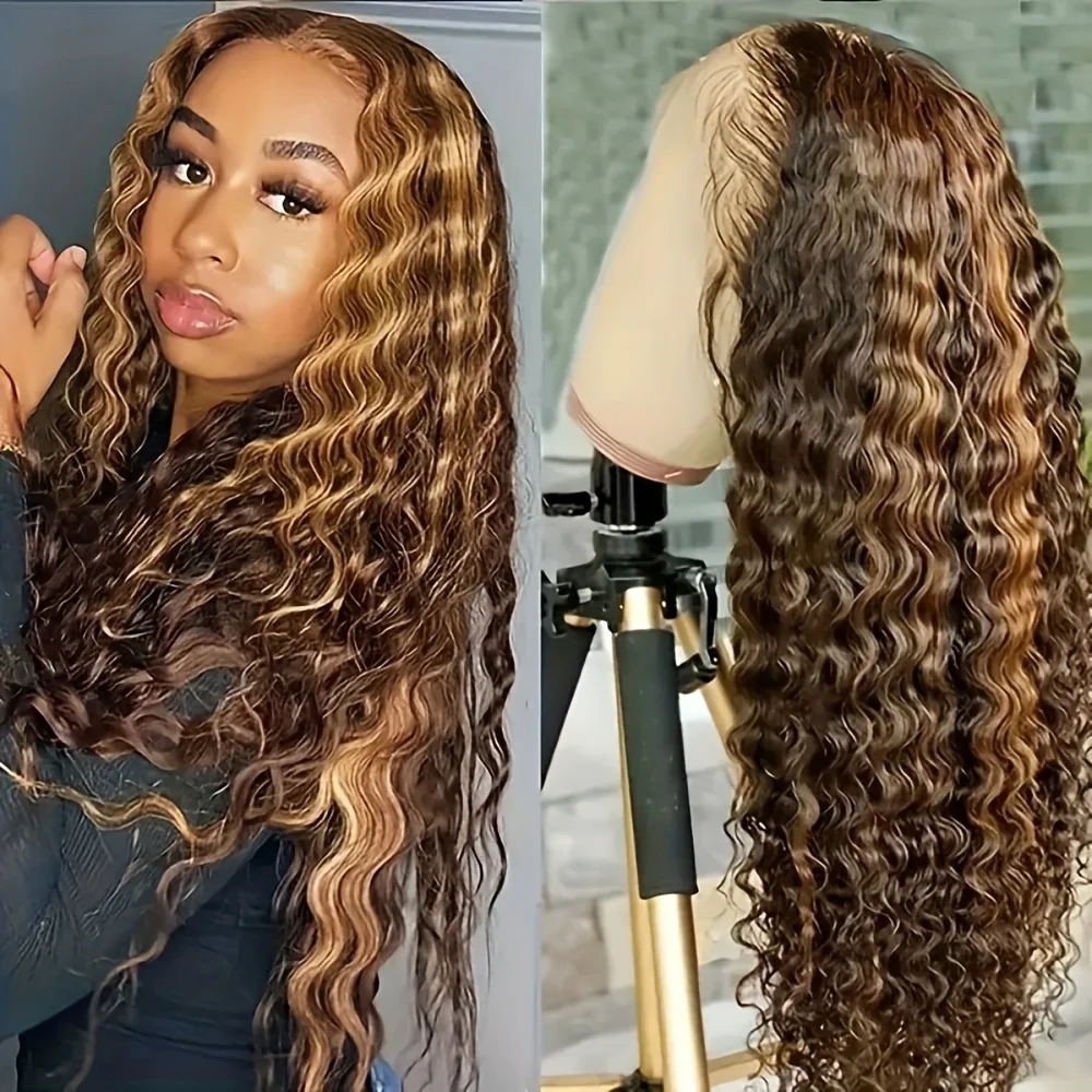Deep Wave Highlight P4/27 Curly Wigs 200 Density 13x4 HD Lace Front Human Hair Wigs Natural Remy Hair Brazilian Hair Frontal Wig
Deep Wave Highlight P4/27 Curly Wigs 200 Density 13x4 HD Lace Front Human Hair Wigs Natural Remy Hair Brazilian Hair Frontal Wig