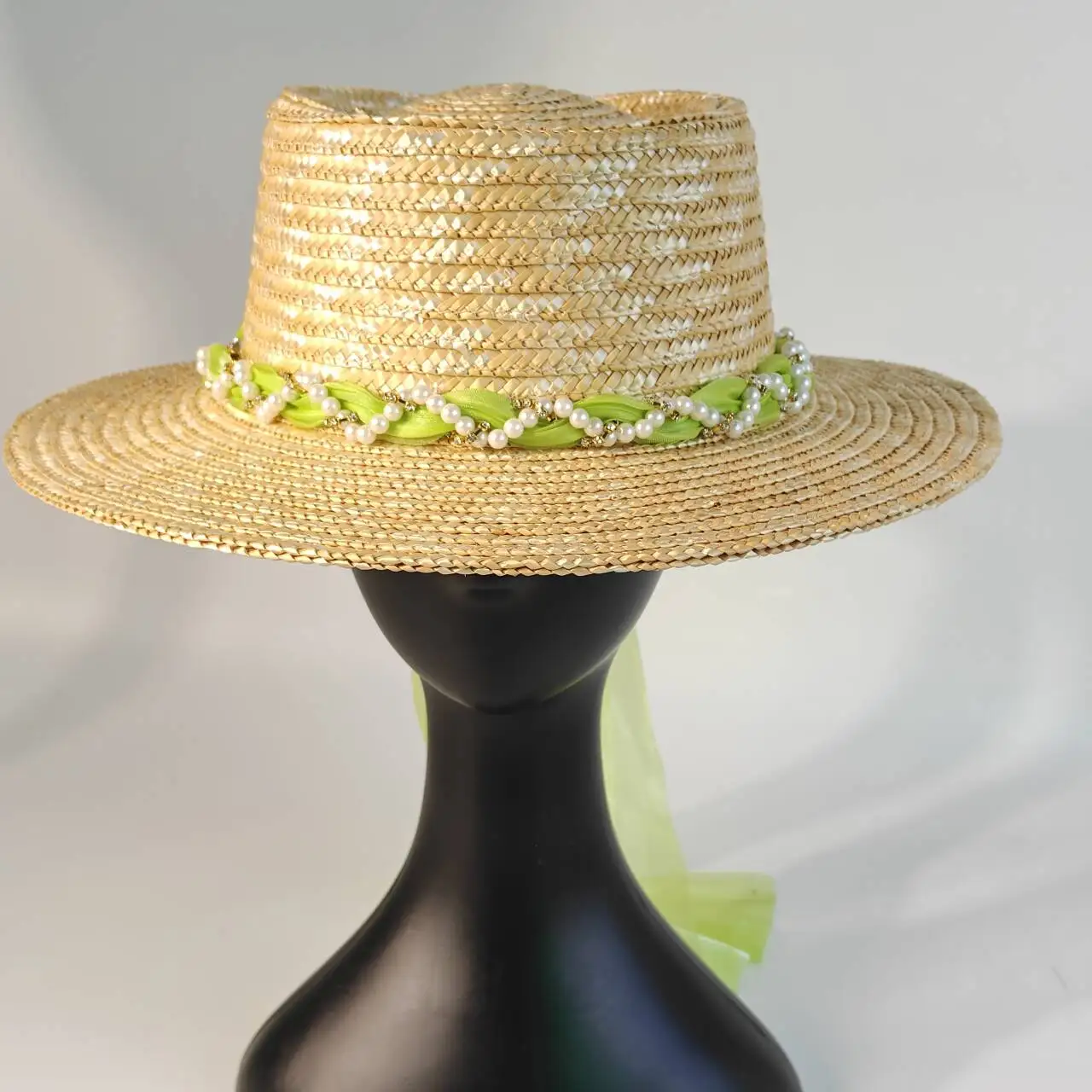 Pearl Beaded Straw Fedora Hat for Women Green Ribbon Tie Wide Brim Vacation Sun Hat Wedding Guestпанама
Pearl Beaded Straw Fedora Hat for Women Green Ribbon Tie Wide Brim Vacation Sun Hat Wedding Guestпанама