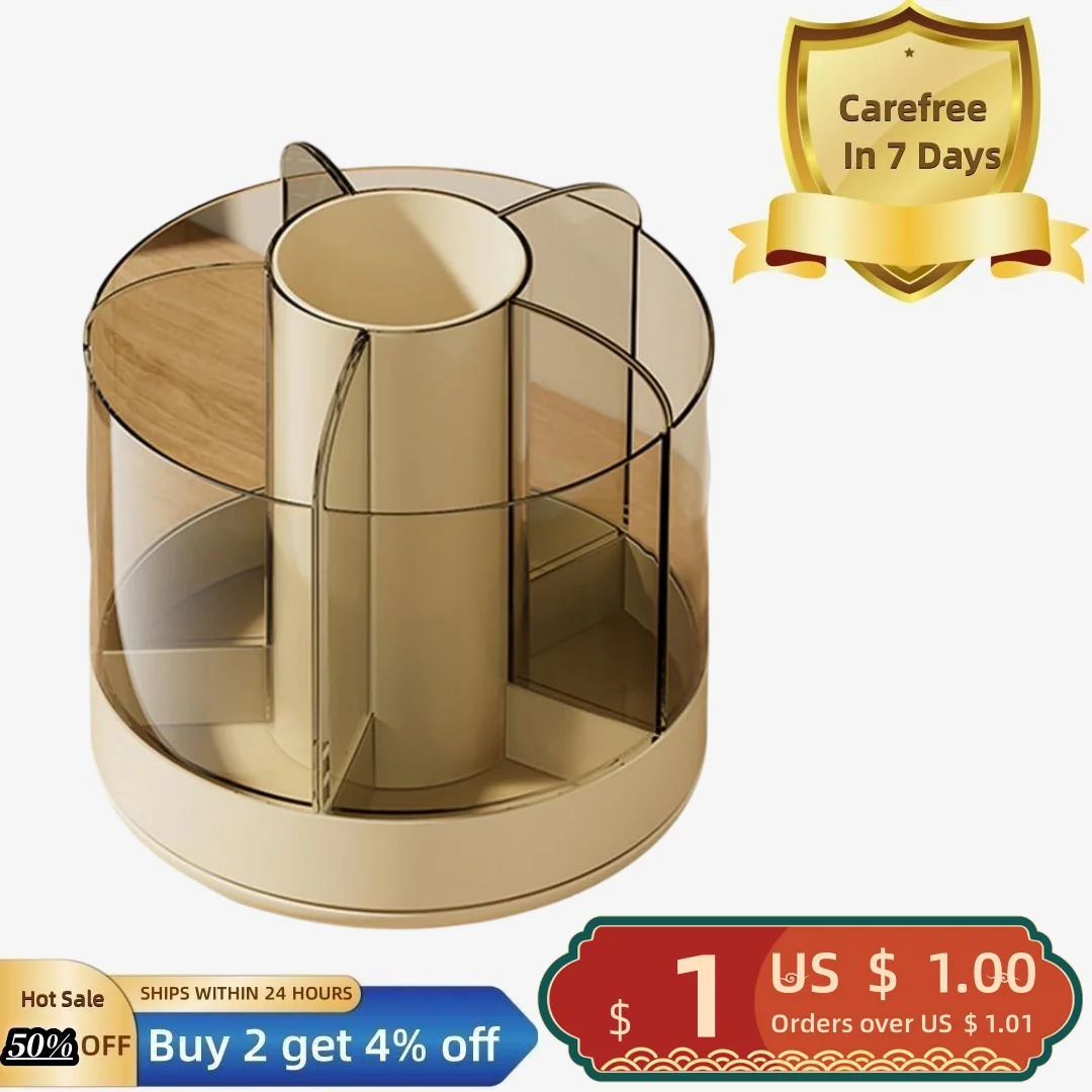 360 Degree Rotating Makeup Brush Storage Box-Large Capacity Desktop Organizer Pen Holder Cosmetic Brushes Classifying Storing
360 Degree Rotating Makeup Brush Storage Box-Large Capacity Desktop Organizer Pen Holder Cosmetic Brushes Classifying Storing