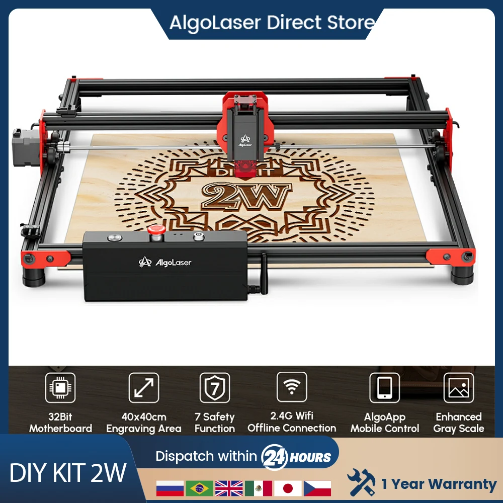 AlgoLaser DIY KIT 2W Laser Engraving Machine Ultra-thin Laser Beam Shaping Technology Acrylic Engraver Cutter Machine
AlgoLaser DIY KIT 2W Laser Engraving Machine Ultra-thin Laser Beam Shaping Technology Acrylic Engraver Cutter Machine