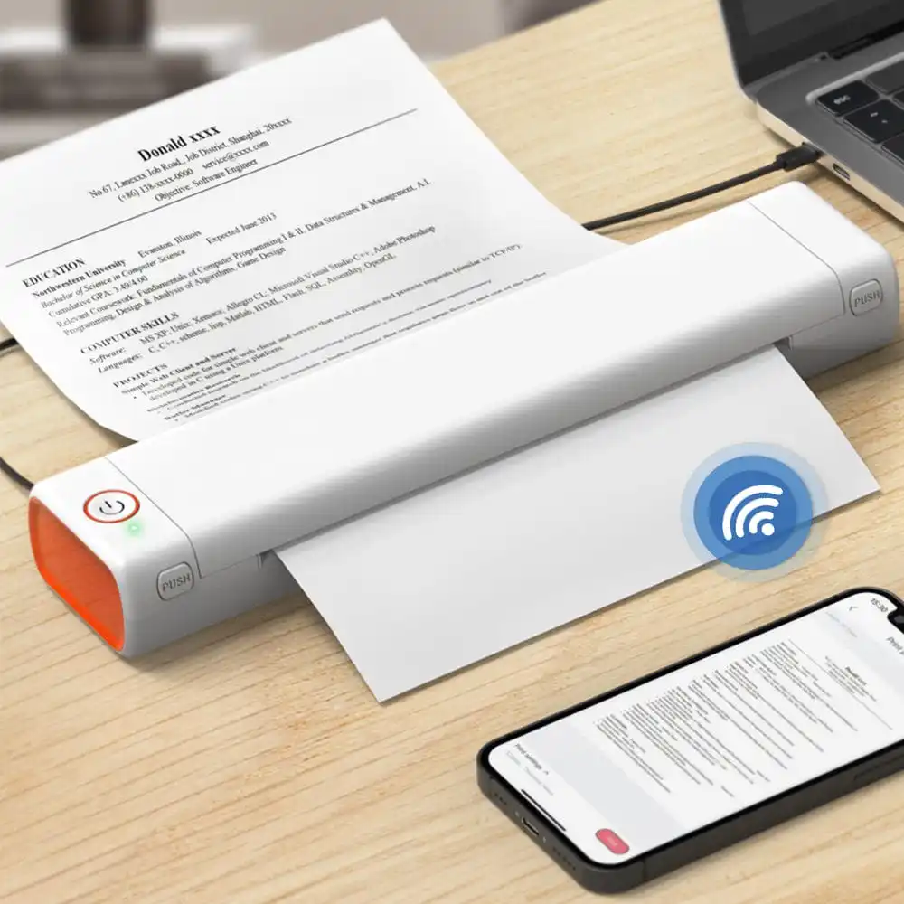 Office & Home A4 Bluetooth Portable Thermal Printer M08F Width 210mm Handheld Inkless HD Printing for Young Business Men Women
Office & Home A4 Bluetooth Portable Thermal Printer M08F Width 210mm Handheld Inkless HD Printing for Young Business Men Women