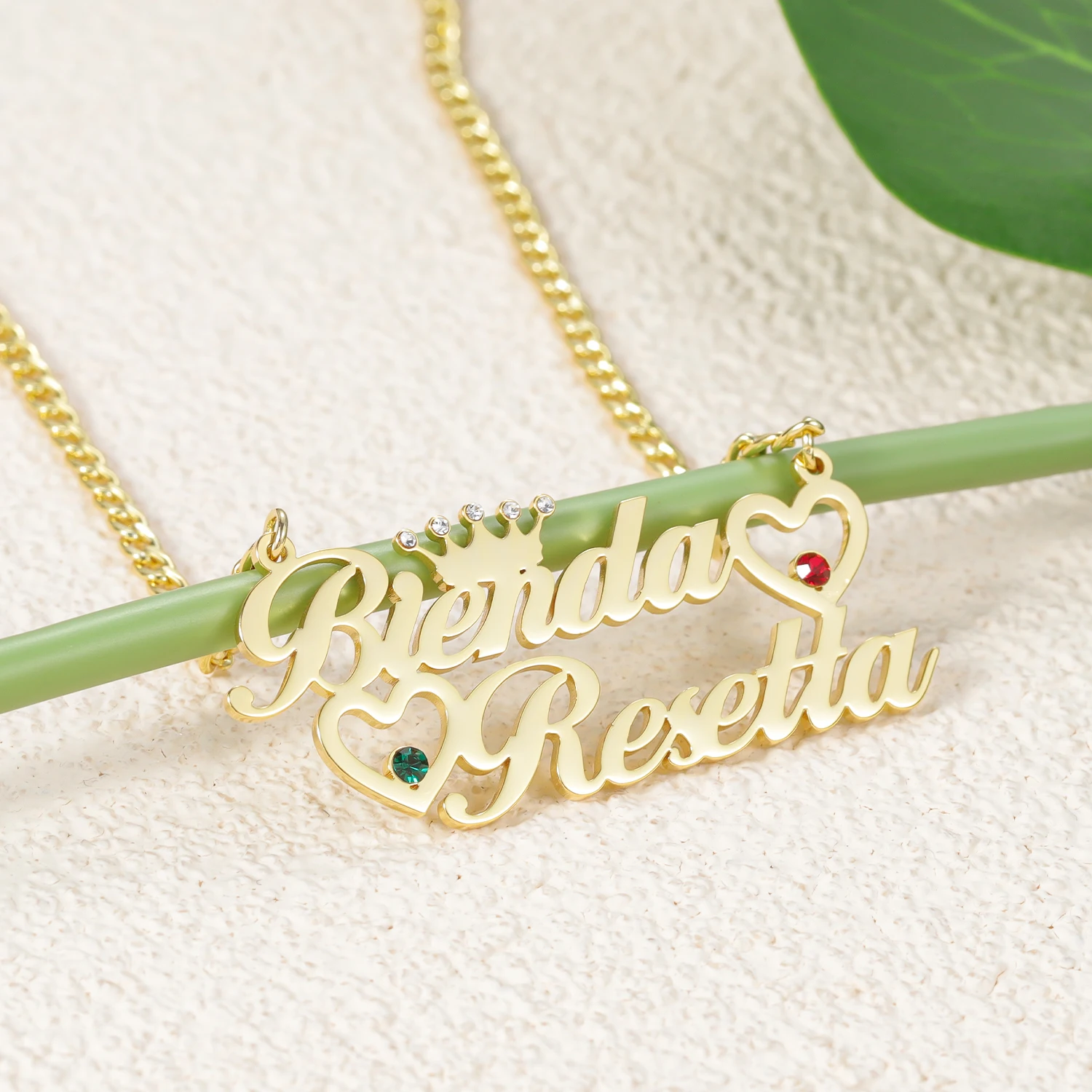 Customized Double Name Birthstone Necklace Stainless Steel Crown Heart Pendant 18K Gold Plated Valentine's Day Gift for Women
Customized Double Name Birthstone Necklace Stainless Steel Crown Heart Pendant 18K Gold Plated Valentine's Day Gift for Women
