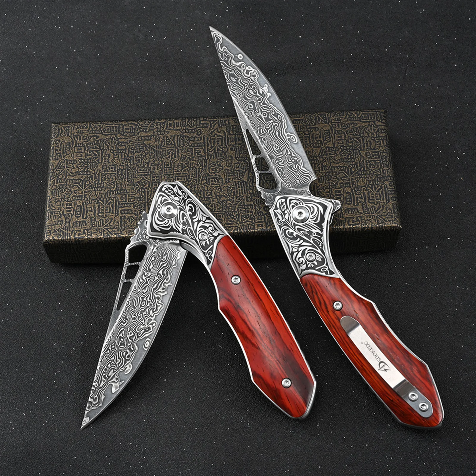 SDOKEDC High Quality VG10 Damascus Pocket Knife Ebony Handle Folding EDC Utility Tool for Outdoor Camping
SDOKEDC High Quality VG10 Damascus Pocket Knife Ebony Handle Folding EDC Utility Tool for Outdoor Camping