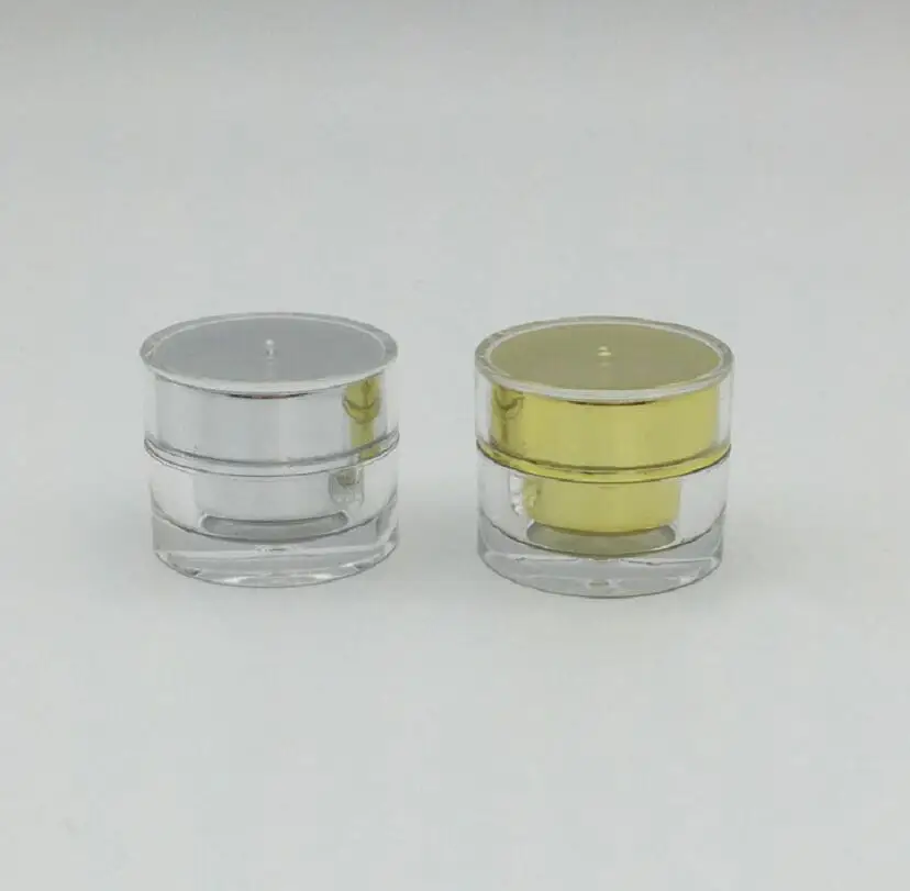 5g shiny Silver/gold ACRYLIC straight round shape jar/pot/bottle for essence serum cream sample test art nail skin care packing
5g shiny Silver/gold ACRYLIC straight round shape jar/pot/bottle for essence serum cream sample test art nail skin care packing