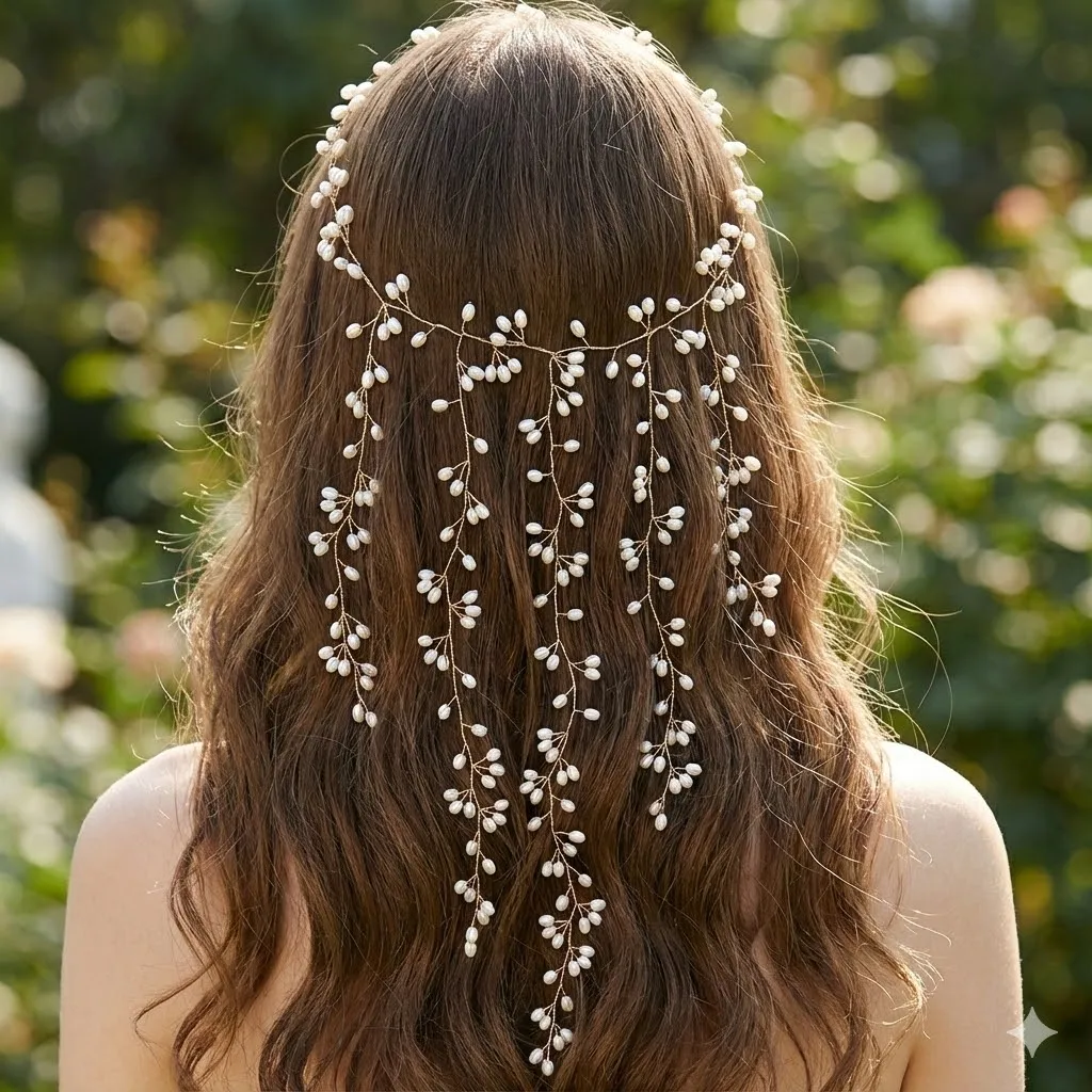 Шаль ручной работы с жемчужной лозой, венок, простой свадебный шиньон для женщин, элегантные аксессуары для волос невесты, вечерние головные уборы для выступлений
Шаль ручной работы с жемчужной лозой, венок, простой свадебный шиньон для женщин, элегантные аксессуары для волос невесты, вечерние головные уборы для выступлений