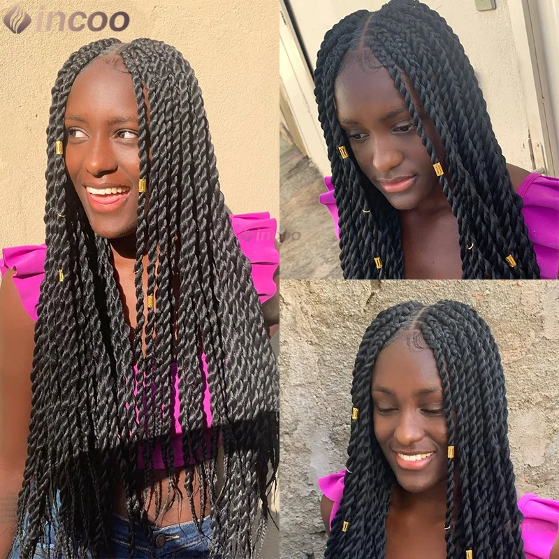 36"Twist Braided Wigs Box Braided Lace Front Wig For Black Women Knotless Braided Wig Braids Faux Locs Wig On Clearance Sale
36"Twist Braided Wigs Box Braided Lace Front Wig For Black Women Knotless Braided Wig Braids Faux Locs Wig On Clearance Sale