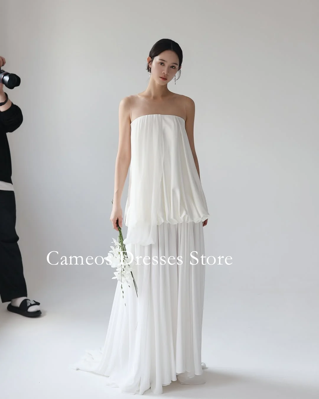 SONDR Customized Strapless Chiffon Wedding Dresses Backless Korea Sleeveless A-Line Simple Brides Gowns Women Bridal Dresses
SONDR Customized Strapless Chiffon Wedding Dresses Backless Korea Sleeveless A-Line Simple Brides Gowns Women Bridal Dresses