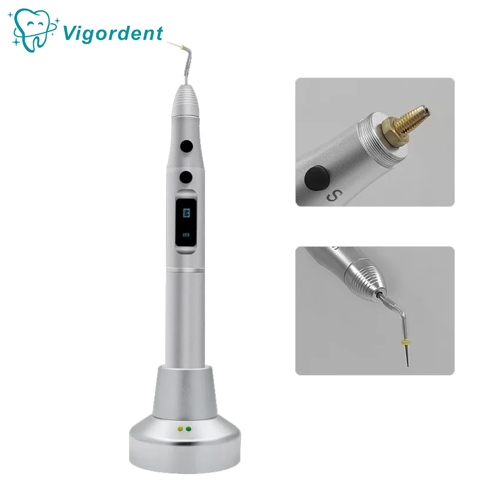 Vigordent Wireless Dental Gutta Percha Points Cutter Obturation Pen with 2 Tips Endo Root Cannal Heating Plugger Filling Machine
Vigordent Wireless Dental Gutta Percha Points Cutter Obturation Pen with 2 Tips Endo Root Cannal Heating Plugger Filling Machine
