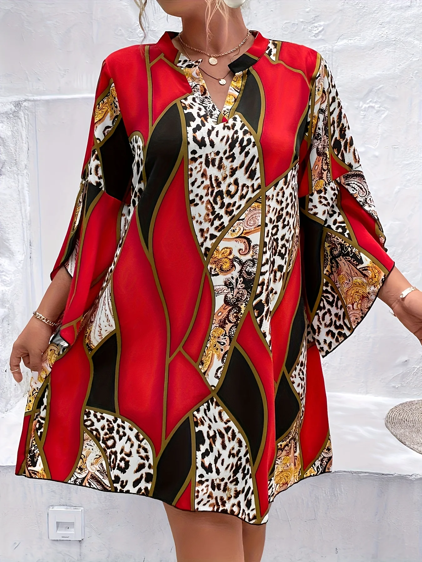 2025 Plus Size Fashion Pick! Color - Block Leopard Print Patchwork Dress (Plus Size). Geometric Color - Block Design with Leopar
2025 Plus Size Fashion Pick! Color - Block Leopard Print Patchwork Dress (Plus Size). Geometric Color - Block Design with Leopar